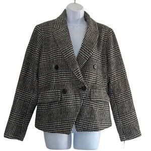 NWT Anthropologie Black+White Houndstooth blazer by Avec Les Filles - Size L